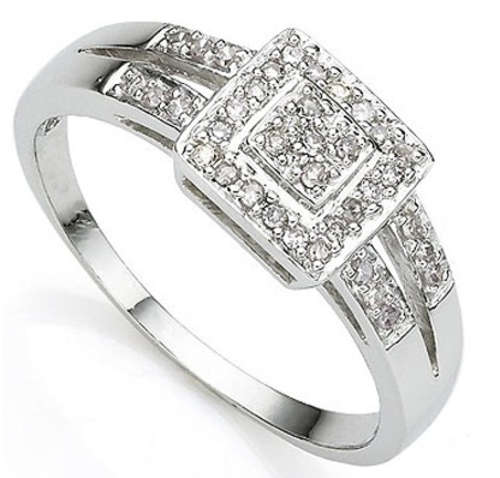 Diamond & Sterling Silver Ring