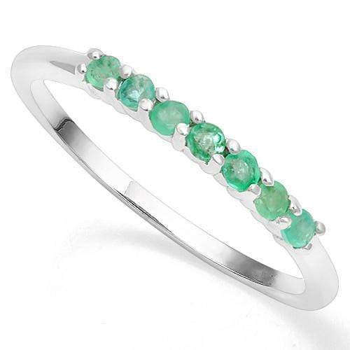 Beautiful 0.31 Genuine Emerald Ring in 925 Silver