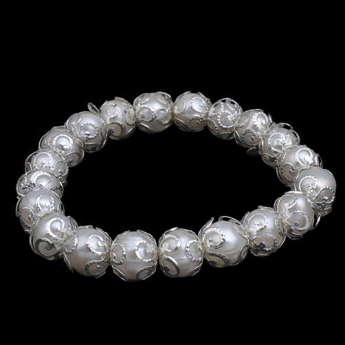 Lovely 9mm Stretchy Cultured Genuine Freshwater Pearl Bracelet