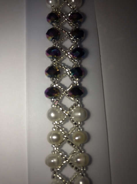Lovely Cultured Genuine Freshwater Pearl Bracelet, Double Strand.