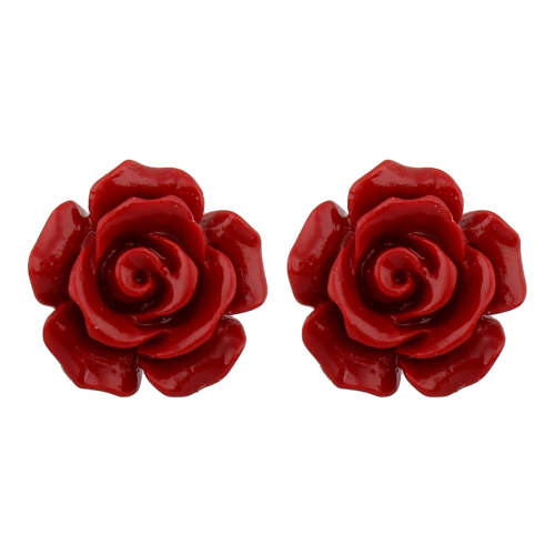 Genuine Red Coral Stud Earrings 12mm