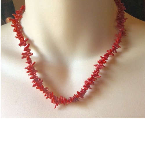 Natural Coral 7mm to 9mm Necklace 80cm long