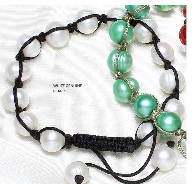 KAVANAGHS - 11000 positive ratings - Lovely 7mm GOLD Genuine Pearl Bracelet -- Adjustable