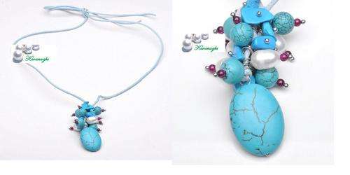 From the Kavanaghs Collection - CLUSTER of Turquoise and Freshwater Pearl