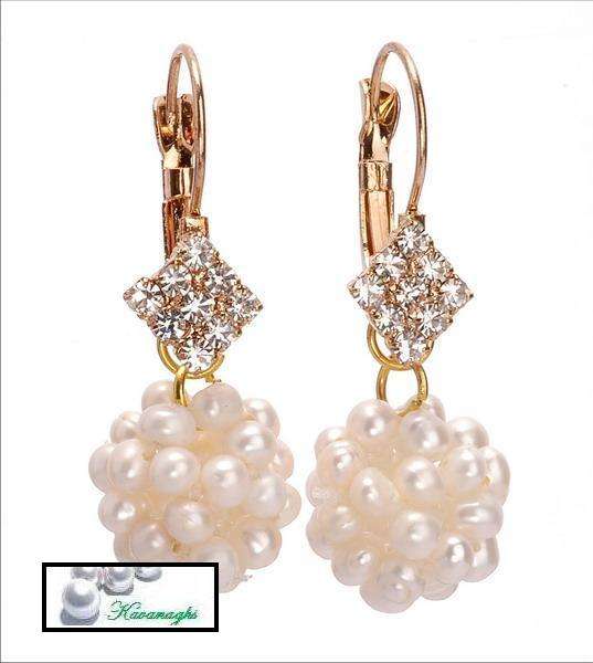 Authentic fresh water PEARL and Rose Gold plated earrings.