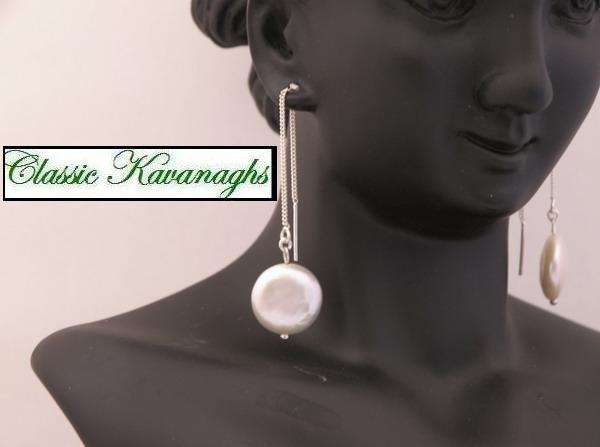 From the Kavanaghs Collection - Sterling silver and Authentic coin Pearl earrings