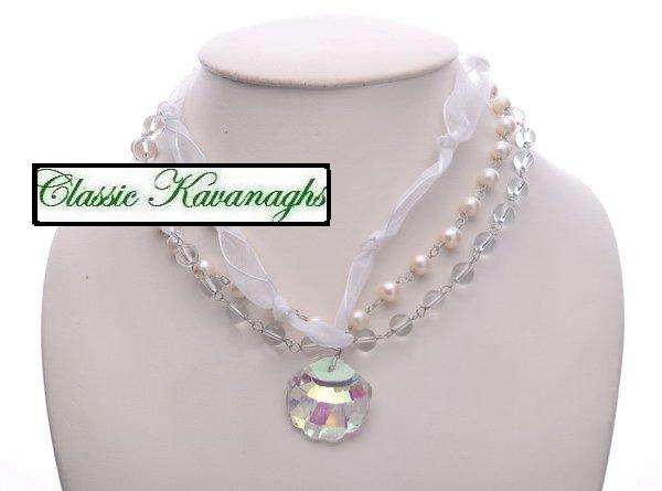 Kavanaghs Collection - Crystal and Fresh Water Pearl Necklace