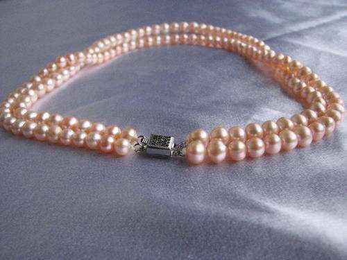 Kavaanghs - Exquisite Silver Plated Double Strand Pearl Necklace