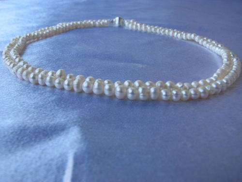 Kavanaghs - Exquisite Double Strand White Fresh Water Pearl Necklace
