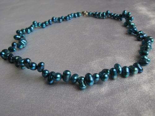 FREE SHIPPING - Kavanaghs - Deep Blue Baroque Freshwater Pearl Necklace