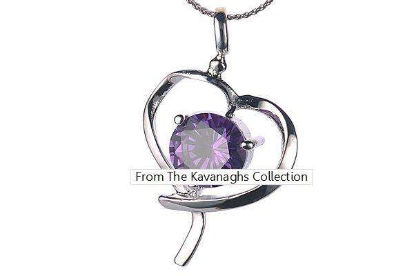 Kavanaghs - Hallmarked 925 Simulated Amethyst Pendant