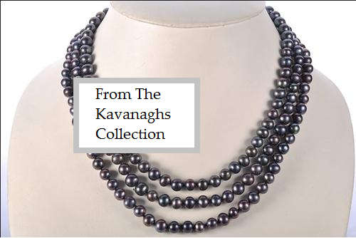 Kavanaghs Collection - Black Freshwater Pearl Necklace with Sterling Silver Clasp