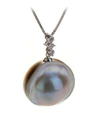 The Kavanaghs Collection - 21mm Pale Blue Mabe Pendant in 925 Sterling Silver