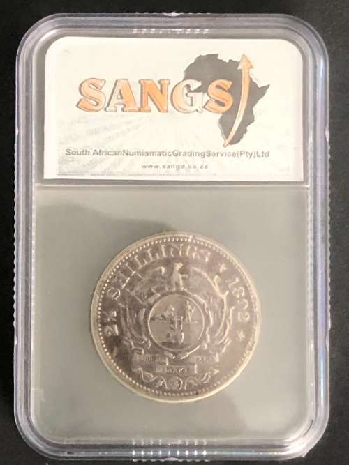 1892 South African Republic (ZAR) Silver2.5 Shilling Coin  F Details Polished