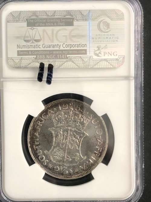 1954 South Africa Union 2.5 Shilling Coin Graded PF 65
