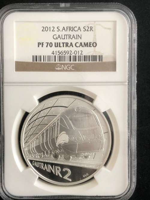 2012 South African Republic Silver 2 Rand Coin PF 70 Ultra Cameo  Gautrain