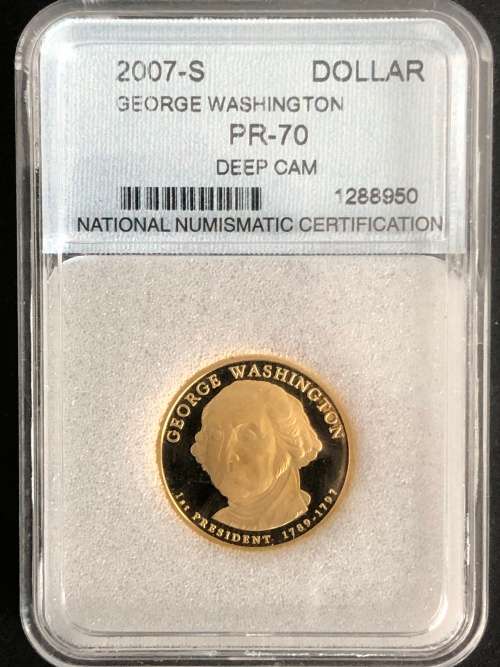 2007 S  1 Dollar George Washington PF 70 Deep Cameo Coin United States of America