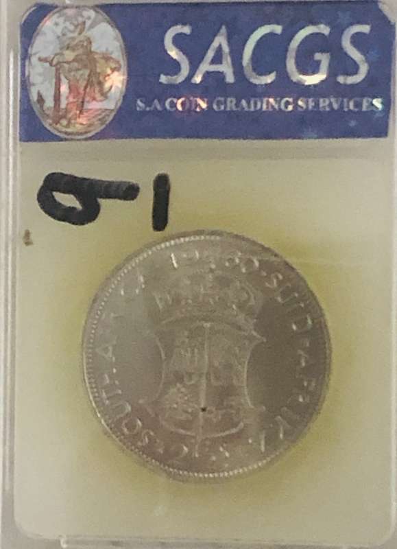 Union of South Africa 1960 2.5 Silver Shilling MS61