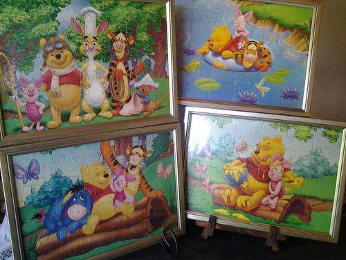 Collectable 4 x Winnie-The-Pooh framed puzzle pictures- Absolutely Gorgeous