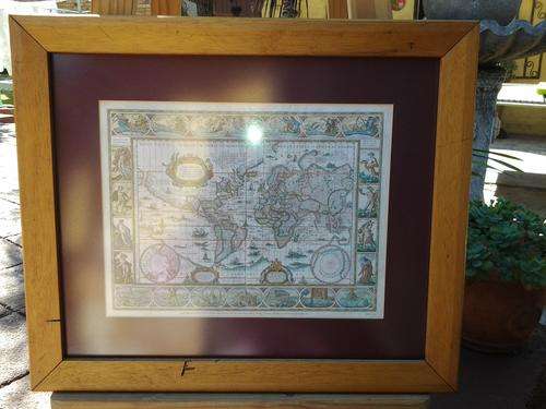 A Vintage "BLAEUW'S" world atlas published in Amsterdam 1645 - no 2- professionally framed.