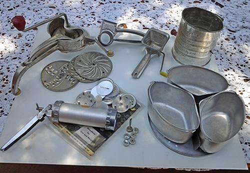 SALE......A joblot of Vintage Cooking and Baking equipment.- a collectors dream - see pics.