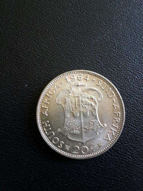 1964 SILVER 20 CENTS - VERY DECENT CONDITION - BEAUTIFUL TONING