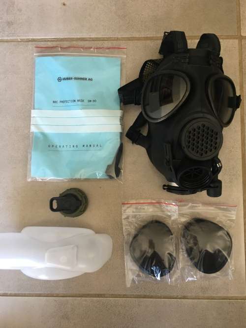 HUBER-SUHNER Swiss Military Gas Mask with extras