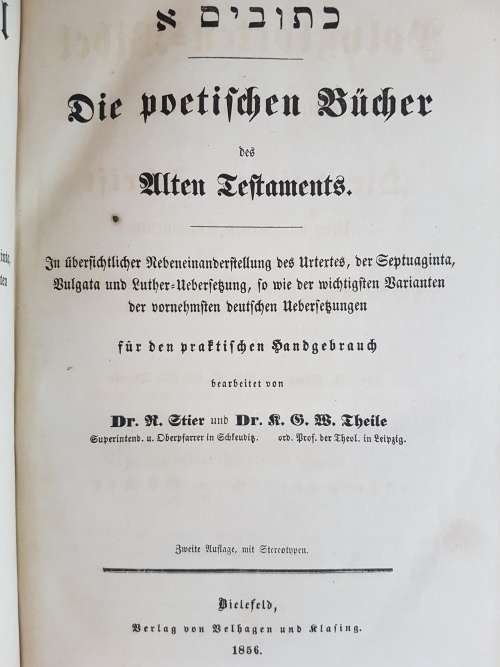 Polyglotten Bibel Zum Praktischen Handgebrauch