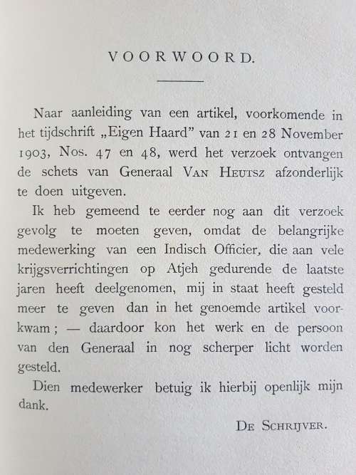 Luit. Generaal J.B. Van Heutsz - Door Alex
