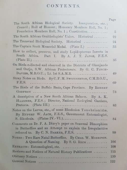 The South African Journal Of Natural History