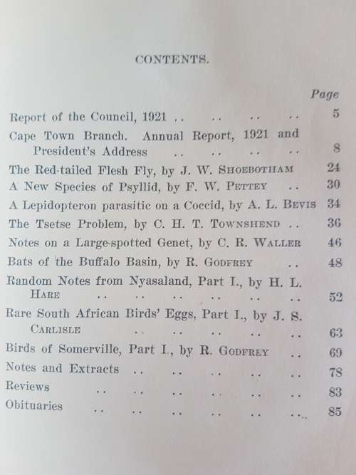 The South African Journal Of Natural History