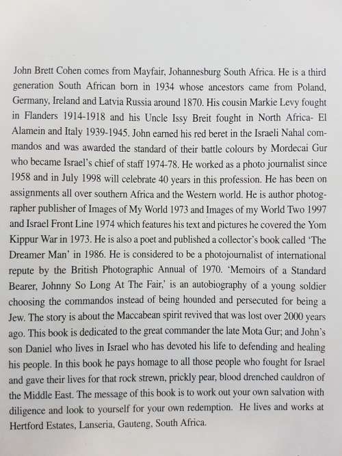 Memoirs Of A Standard Bearer - Johnny So Long At The Fair - John Brett Cohen - Signed
