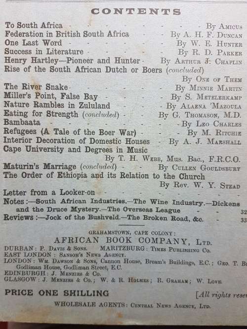 The African Monthly No 15, Vol III February, 1908