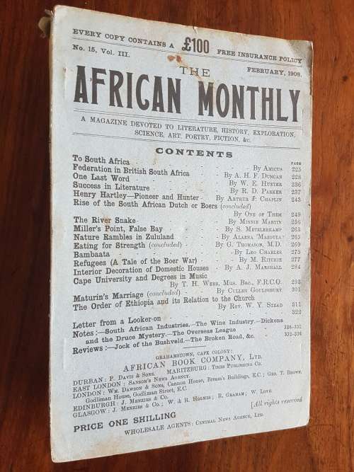 The African Monthly No 15, Vol III February, 1908