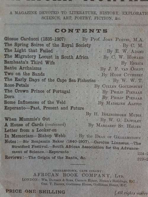 The African Monthly No 8, Vol II July, 1907