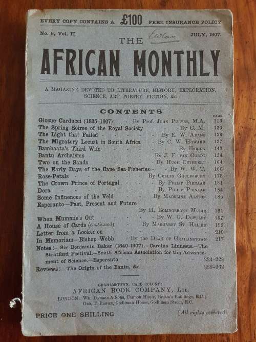 The African Monthly No 8, Vol II July, 1907