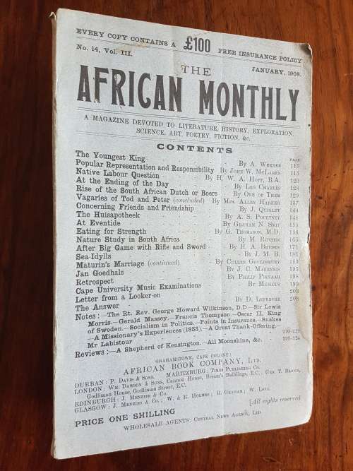 The African Monthly No 14, Vol III January, 1908