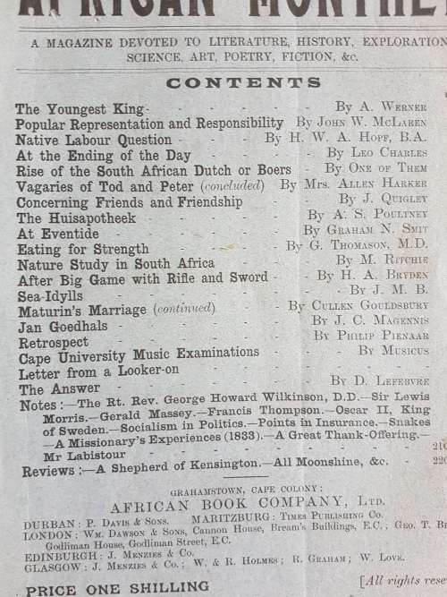 The African Monthly No 14, Vol III January, 1908