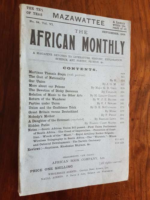 The African Monthly No 34, Vol VI September, 1909