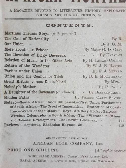 The African Monthly No 34, Vol VI September, 1909