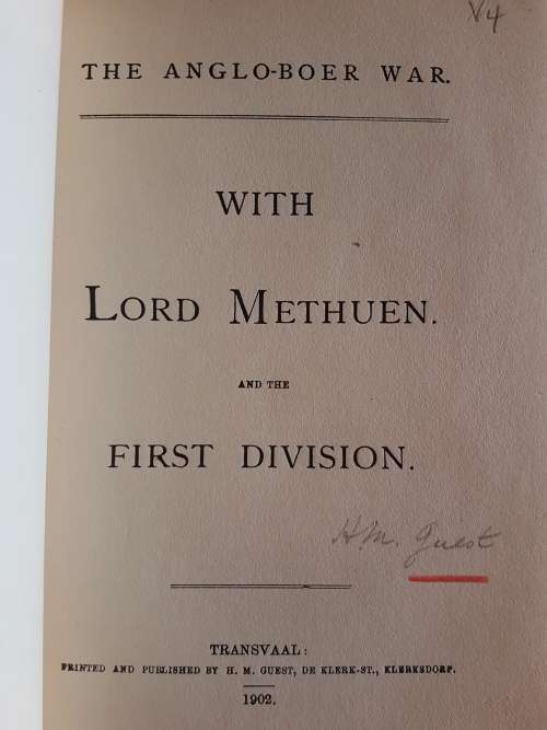 With Lord Methuen and the 1st Division
