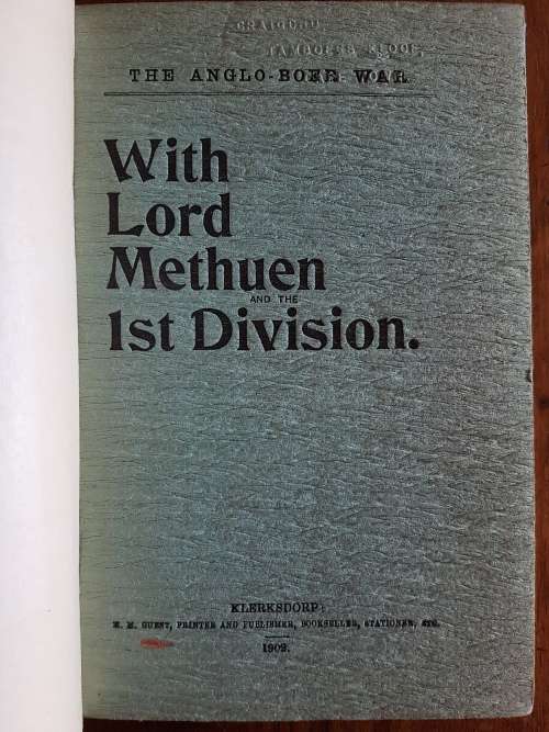 With Lord Methuen and the 1st Division