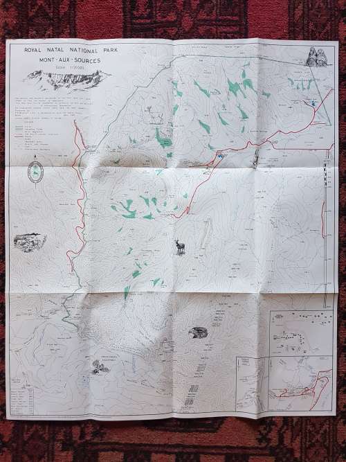 Royal Natal National Park Mont-Aux-Sources 1:20000 Map