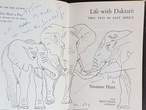Signed Copy - Life With Daktari - Two Vets in East Africa - By Susanne Hart