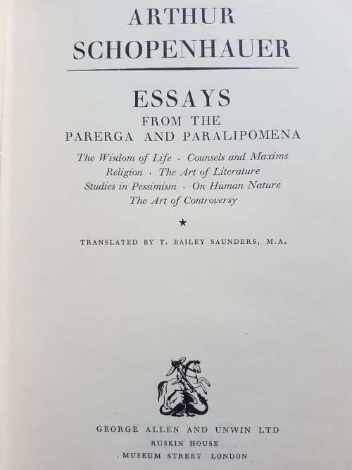 Schopenhauer Essays - Seven Great Books of Philosophy in One Volume