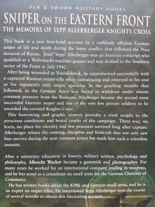 Sniper on the Eastern Front - The Memoirs of Sepp Allerberger Knights Cross - By Albrecht Wacker
