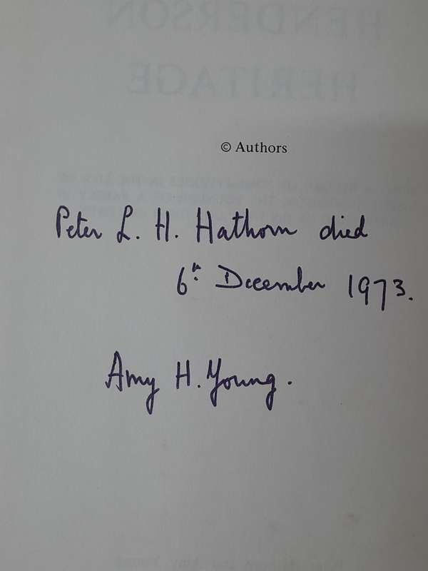 Henderson Heritage - By Peter Hathorn and Amy Young - Signed Copy