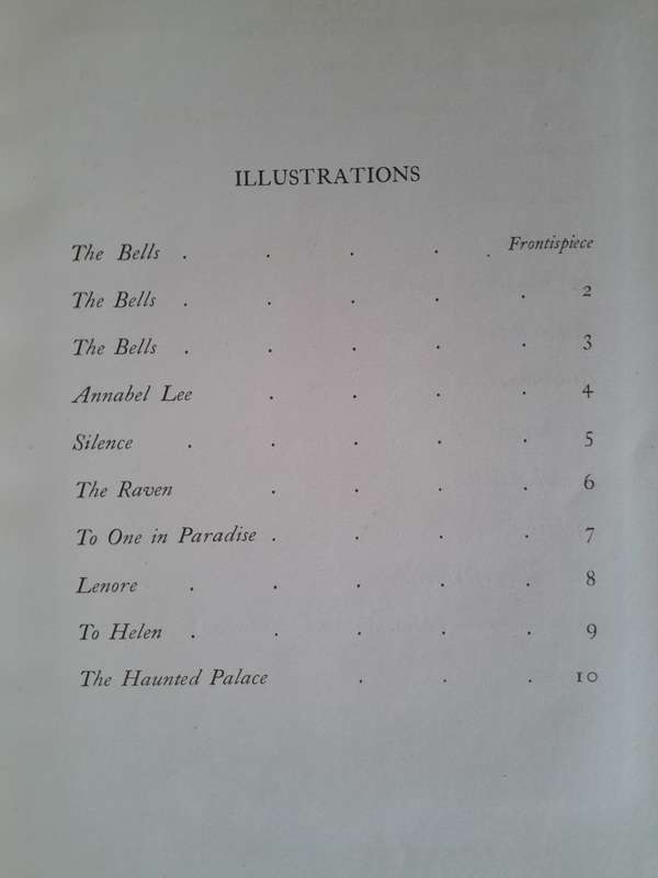 Signed Limited Edition - The Bells and Other Poems by Edgar Allan Poe Illustrations by Edmund Dulac