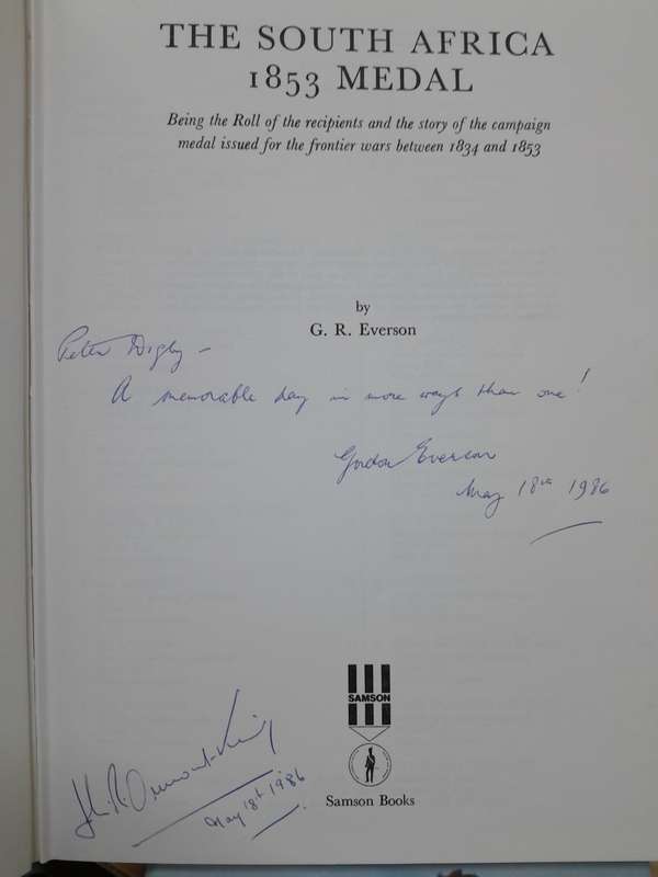 Signed Copy - The South Africa 1853 Medal - By G.R. Everson
