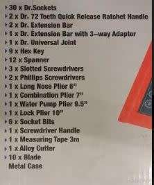 85 PIECE CHROME VANADIUM TOOLSET IN TOOLBOX****NEW***
